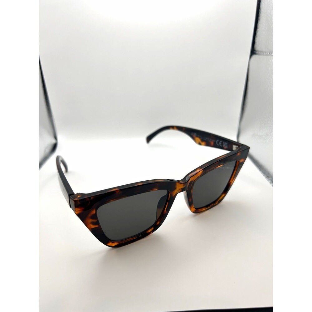 H&M Women's Cat Eye Tortoise Shell Brown Frame Black Tinted UV400 140mm
